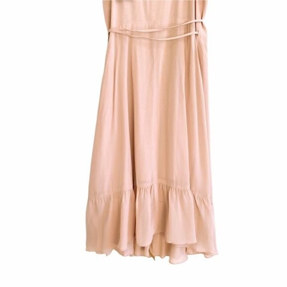 Reformation Cabo Midi Wrap Dress in Champagne Size L, NWT - Picture 6 of 11
